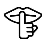 secret, mute, silence, quiet vector icon illustration